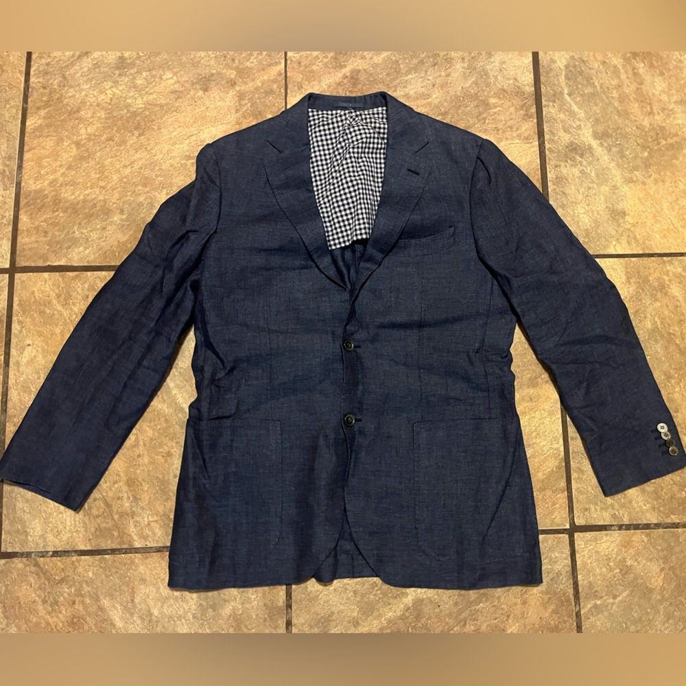 Suitsupply blue linen summer blazer 44L